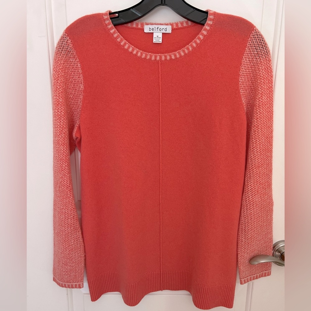 Belford Coral Cashmere Sweater Sz M